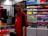 Amateur Black Cashier Girl Gives Blowjob in the Store and Swallows Cum